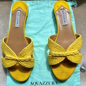 {Preloved} Aquazzura Rope Woven Raffia Sandals Sz 41.5